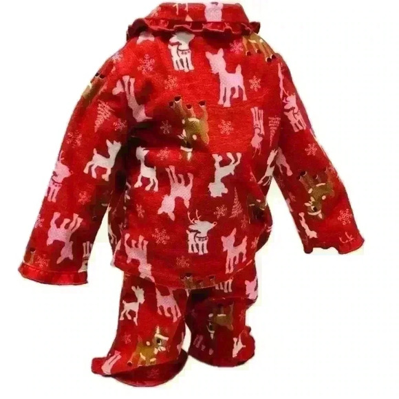 Rudolph the red nosed reindeer Clarice fleece pajamas. Christmas pajamas sz 12M - Picture 2 of 12
